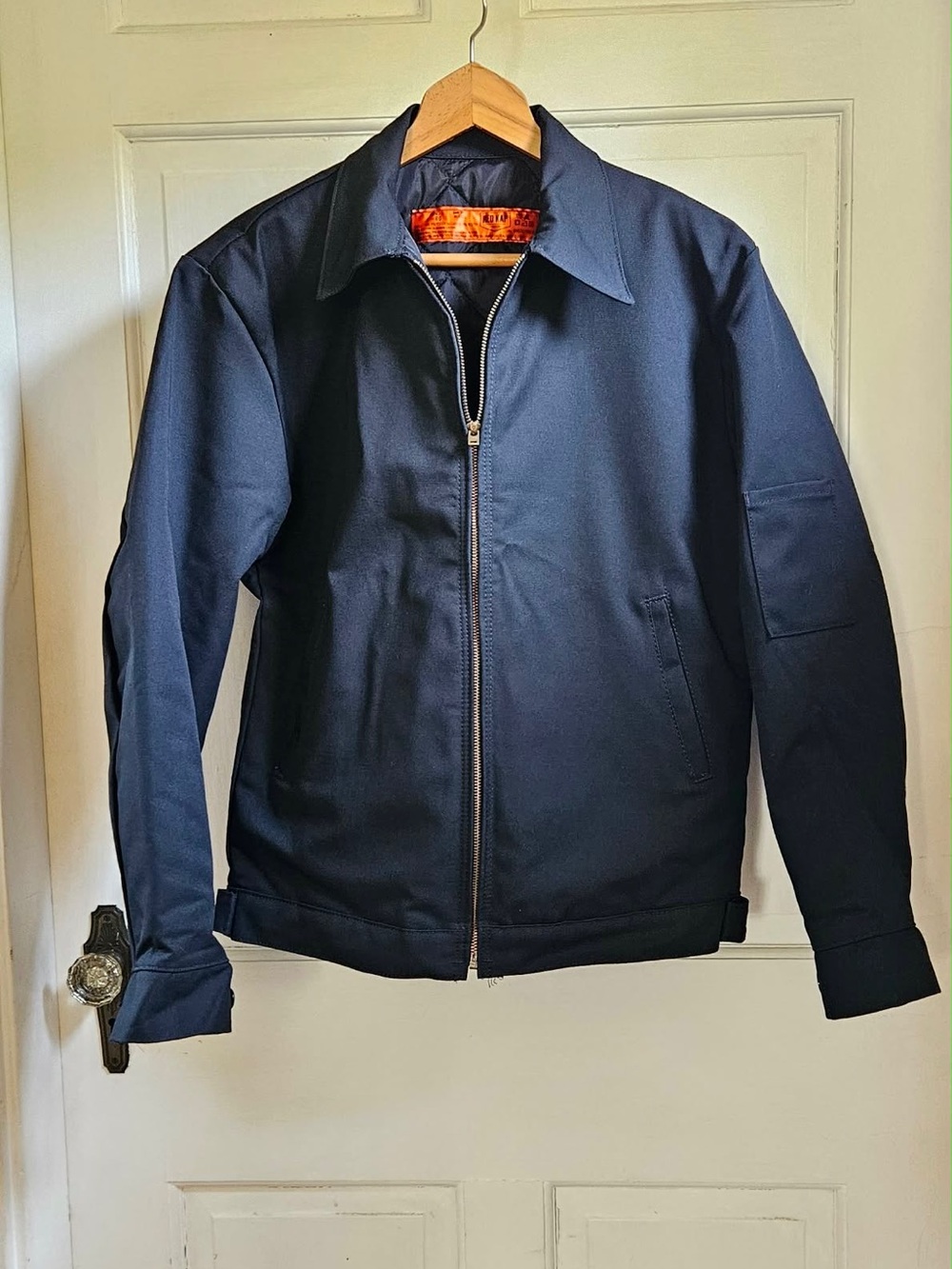 Men's Navy Zip-Up Bomber Jacket